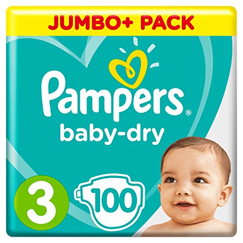 Pampers Baby-Dry Luftkanäle Größe 3, 100 Windeln, 6-10 kg