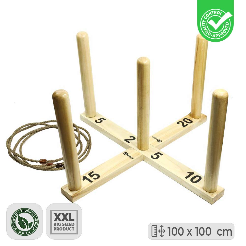 Ubergames XXXL Mega 100x100x51 cm - Ringwurfspiel aus ECO Holz - in Luxus Tragetasche Top Qualität Wurfspiel - EIN Geschicklichkeitsspiel - Taktisch und Technisch