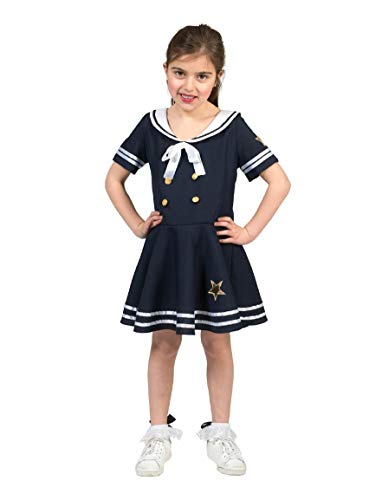 Kostüm Sailorgirl Aafje Kind Größe 140 Kinderkostüm Mädchenkostüm Matrosenkleid Kleid Marine Seemann Pierro's Kostüm
