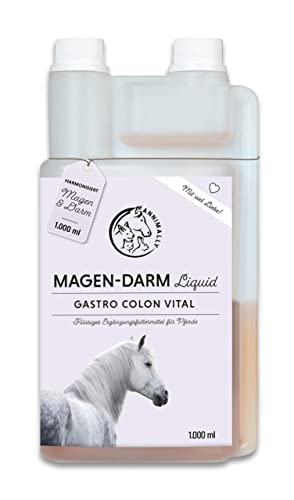 Annimally Magen Darm Liquid Pferd 1000ml - Gastro Colon Vital zur Unterstützung der Verdauung und Magen-Darmfunktionen - Natürliche Magen Kräuter für Pferde