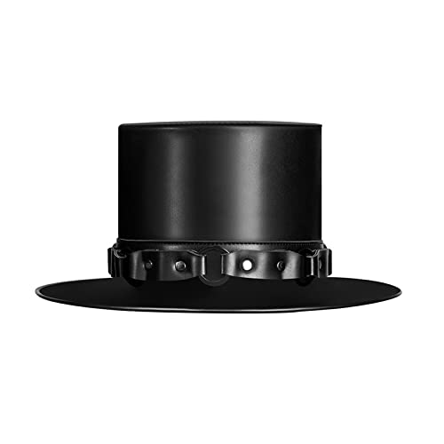Steampunk-Mütze für Herren, mit Brille, Punk-Hut, Zylinder, Steampunk, Bowler, Hut-Maskerade, Halloween, GothHat, Maskerade-Hut für Herren