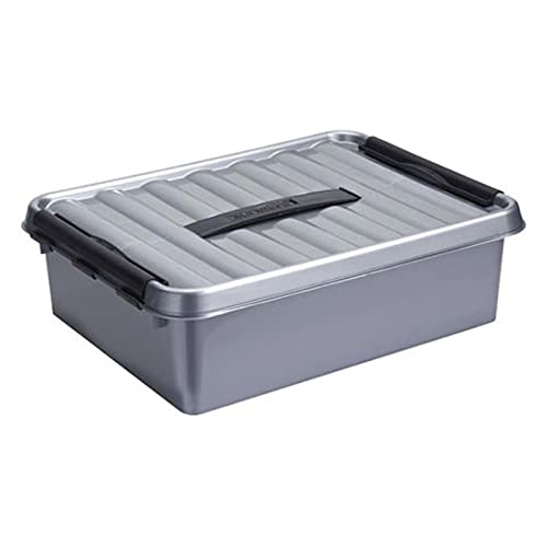 6 x SUNWARE Q-Line Box - 10,0 Liter - 400 x 300 x 110mm - silber/schwarz