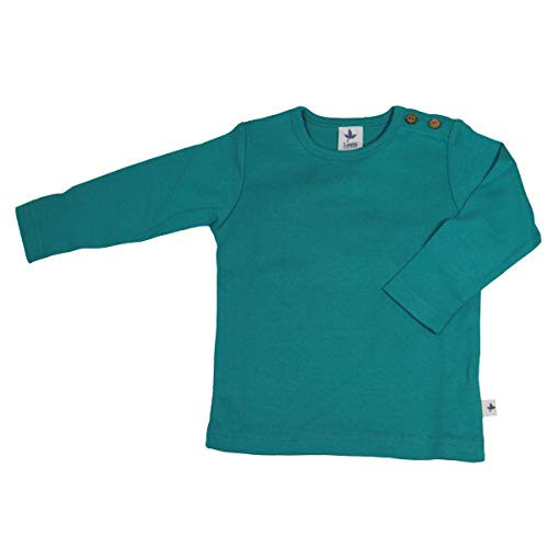 Baby Kinder Langarmshirt Unisex Bio-Baumwolle T-Shirt Shirt Jungen Mädchen Lapis (DE/NL/SE/PL, Numerisch, 98, 104, Regular, Türkis/Lapis)