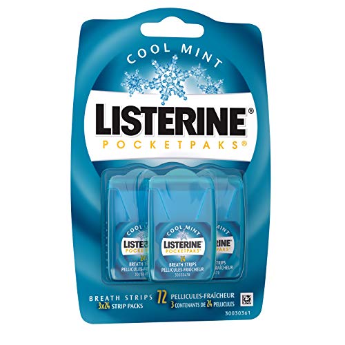 Listerine PocketPaks Breath Strips, Cool Mint, 72 Count (Pack of 2) by Listerine