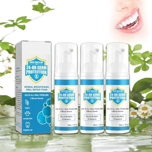 Pure Herbal Super Whitening Teeth & Mouth Repair Foam, Herbal Whitening Oral Repair Foam,Teeth Whitening Mousse Foam, Teeth Mouthwash, Calculus Removal, Tooth Stain Removal (3)