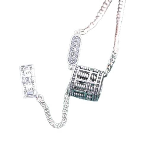 Good dress Damen Geschenk Halskette Mode Frauen S925 Silber Abakus Distressed Halskette, Verlängerungskette,Halskette, 925 Silber