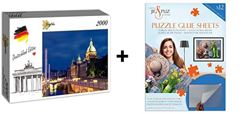 Grafika Puzzle 2000 Teile - Deutschland Edition - Bundesverwaltungsgericht, Leipzig + Kleber
