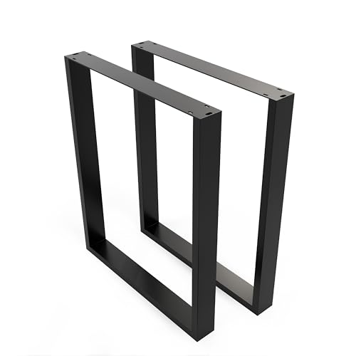 Sossai® Stahl Tischgestell Tischkufen Tischbeine | TKW1 | Farbe: Schwarz | 2 Stück | Breite 58 cm x Höhe 71 cm