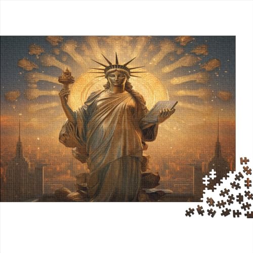 Freiheitsstatue Puzzles Für Erwachsene Statue 500 Stück Anspruchsvolles Spiel Hölzern Geschenk Präzise Verkettung Für Geschenke Für Erwachsene 500pcs (52x38cm)