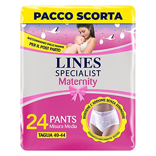 Lines Specialist Pants Maternity, 20 Unterhosen für die Zeit nach der Entbindung M (24 Unità)