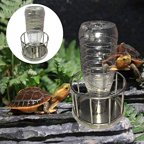 XIAOWANG Reptilien Wasserspender,Schildkröten Wasserschale, Reptil Automatische Wasserspender, 304 Edelstahl, Automatisierte Wasser Schüssel