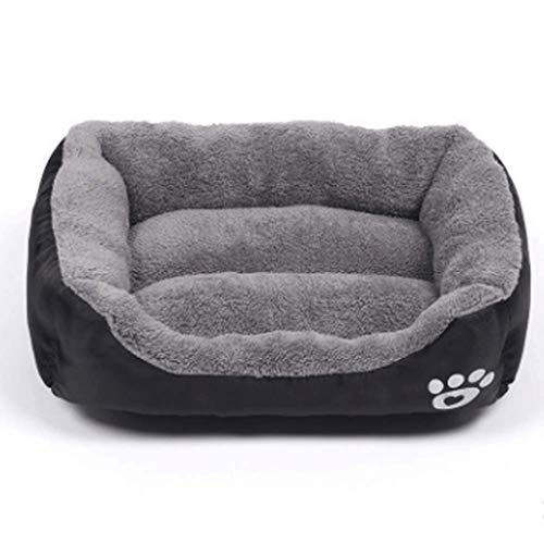 MMAWN Hundebett für Haustiere, weiches Haustiersofa, rutschfester Haustier-Lounge-Stuhl, Premium-Haustier-Bettwäsche für wärmende und atmungsaktive Haustiere (Farbe: Schwarz, Größe: 80 x 60 cm)