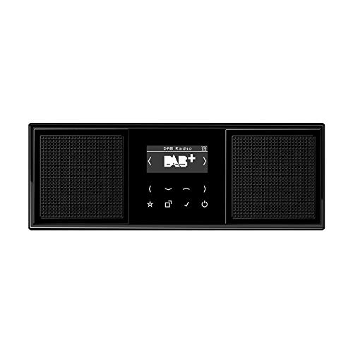 Jung Smart Radio DAB Komplett-Set Schwarz Serie LS DABLS2SW mit 2 Lautsprechern und 3-Fach Rahmen LS983SW