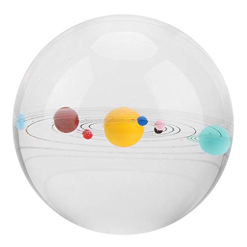 3 Zoll Clear Crystal Ball klar Base transparent Galaxien Mond Sonnensystem Sphere Fortune Ball Home Office Dekor Geschenk(Solar System)