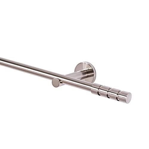 Gardinenstange 16 mm 1-läuf Edelstahloptik Metall Neu (320)