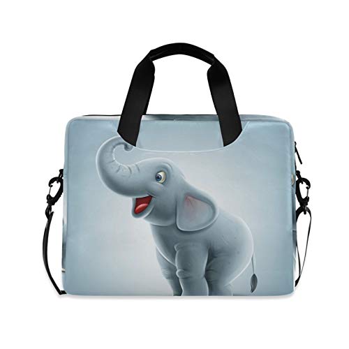 RELEESSS Laptop-Hülle, niedlicher Elefant, Laptop-Handtasche, Aktentasche, Kuriertasche, Tragetasche, Tasche, verstellbarer Schultergurt für 33-40,6 cm (13-16 Zoll)