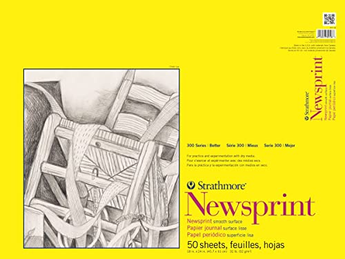 Pro-Art Strathmore Newsprint Skizzen-Papier, 45 cm x 60 cm, 50 Blätter