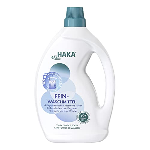 HAKA Feinwaschmittel I 2 Liter I Flüssigwaschmittel für Feines und Buntes I 66 Wäschen I Umweltfreundliches Waschmittel für Seide & Dunkle Wäsche