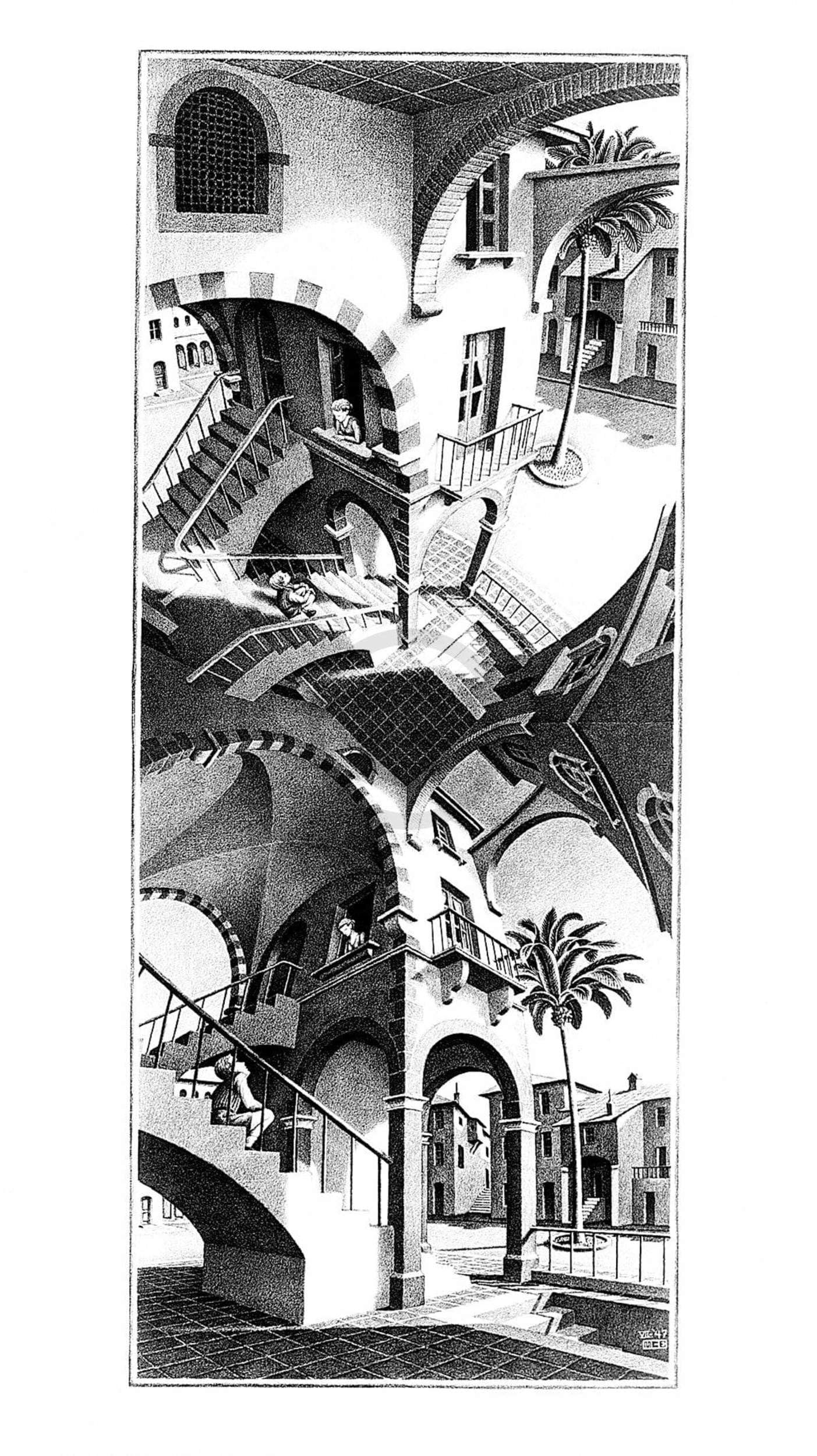 PGM Kunstdruck M, C, Escher - Oben und Unten 45x79cm