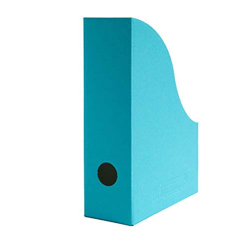 10 x PresentFill® Kleine Stehsammler Azur Blau Zeitschriftensammler Stehordner für DIN A5 Format aus 100% Recycling Karton - Made in Germany für Schreibtisch, Archiv und Aufbewahrung