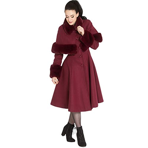 Hell Bunny Capulet Coat Frauen Mantel rot S 90% Polyester, 8% Viskose, 2% Elasthan Gothic, Rockwear