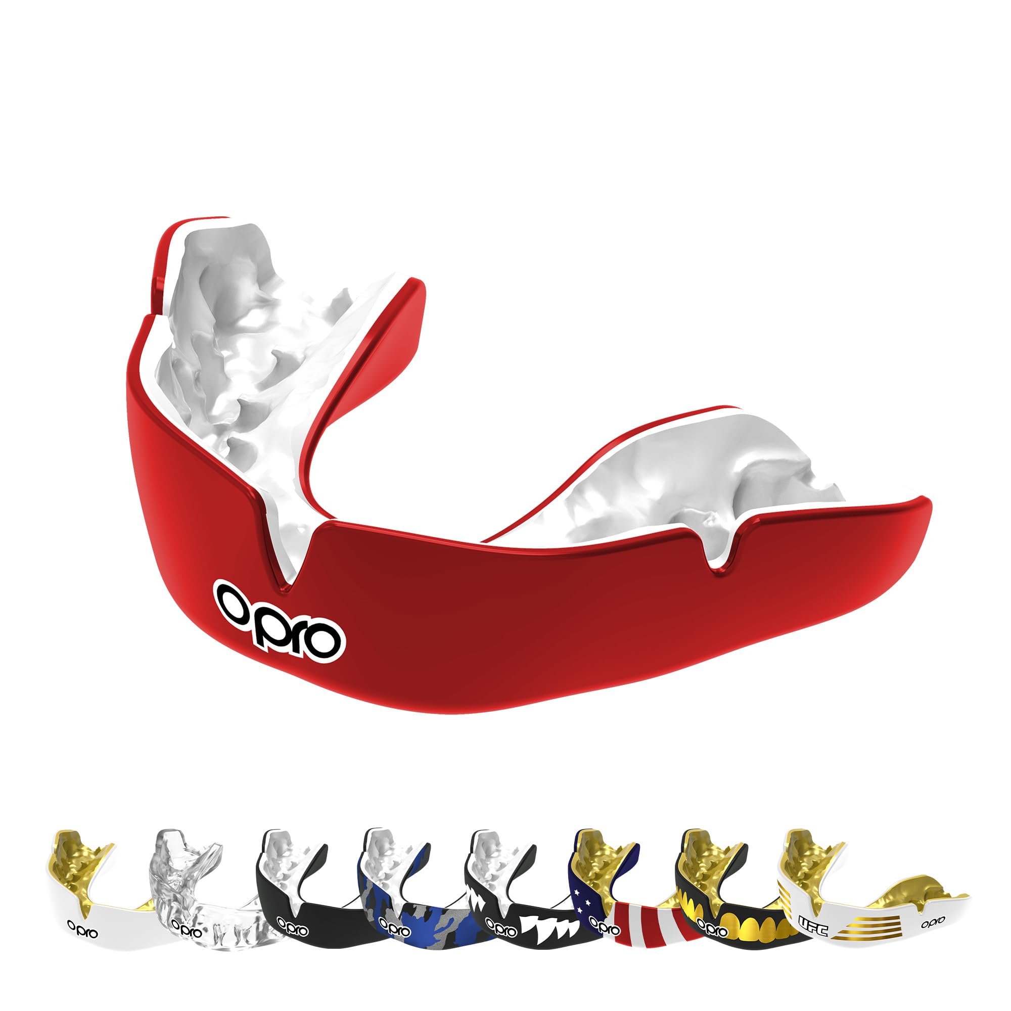 OPRO Instant Custom-Fit Mundschutz, revolutionäre Anpassungstechnologie für ultimativen Komfort und Schutz, Zahnschutz für Rugby, Boxen, Hockey, Kampfsport (Rot, Erwachsene)