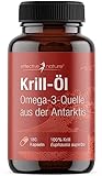 effective nature Krill Öl Kapseln - 180 Kapseln - Sehr hoher Anteil an Omega 3 Fettsäuren