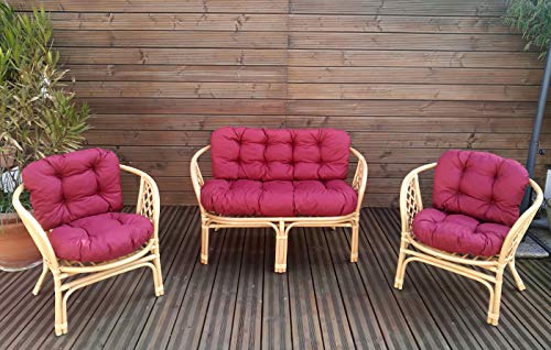 Mayaadi-Home Gartenbankauflagen 6 teiliges Sitzkissen-Set Sitzpolster für Gartengarnitur Set Steve Bordeaux JCG1