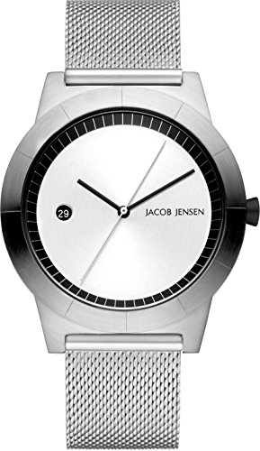 Jacob Jensen Herren Analog Quarz Uhr mit Edelstahl Armband 142