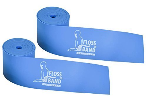 Dittmann Floss-Band Kompressions- und Widerstandsband für Reha/Physiotherapie/Beweglichkeit, 2er Set, Blau