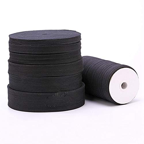 Egurs 45m/Roll Baumwollband köperband Twill-Band Schrägband Nahtband zum Aufbügeln Bekleidungszubehör Baumwollkordel Schwarz 40mm