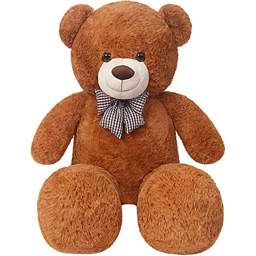 FSN Riesen XXL Teddybär 120cm groß Plüschtier Plüschbär Kuschelbär Teddy weißer Bär Geschenk für Kinder Freundin (Chocolate)