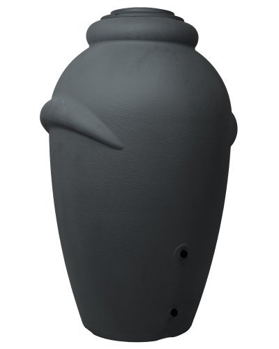 Ondis24 Regenwassertonne Regentonne Wasserfass Regenspeicher Wasserbehälter Amphore Anthrazit aus Kunststoff mit 360 Liter Fassungsvermögen