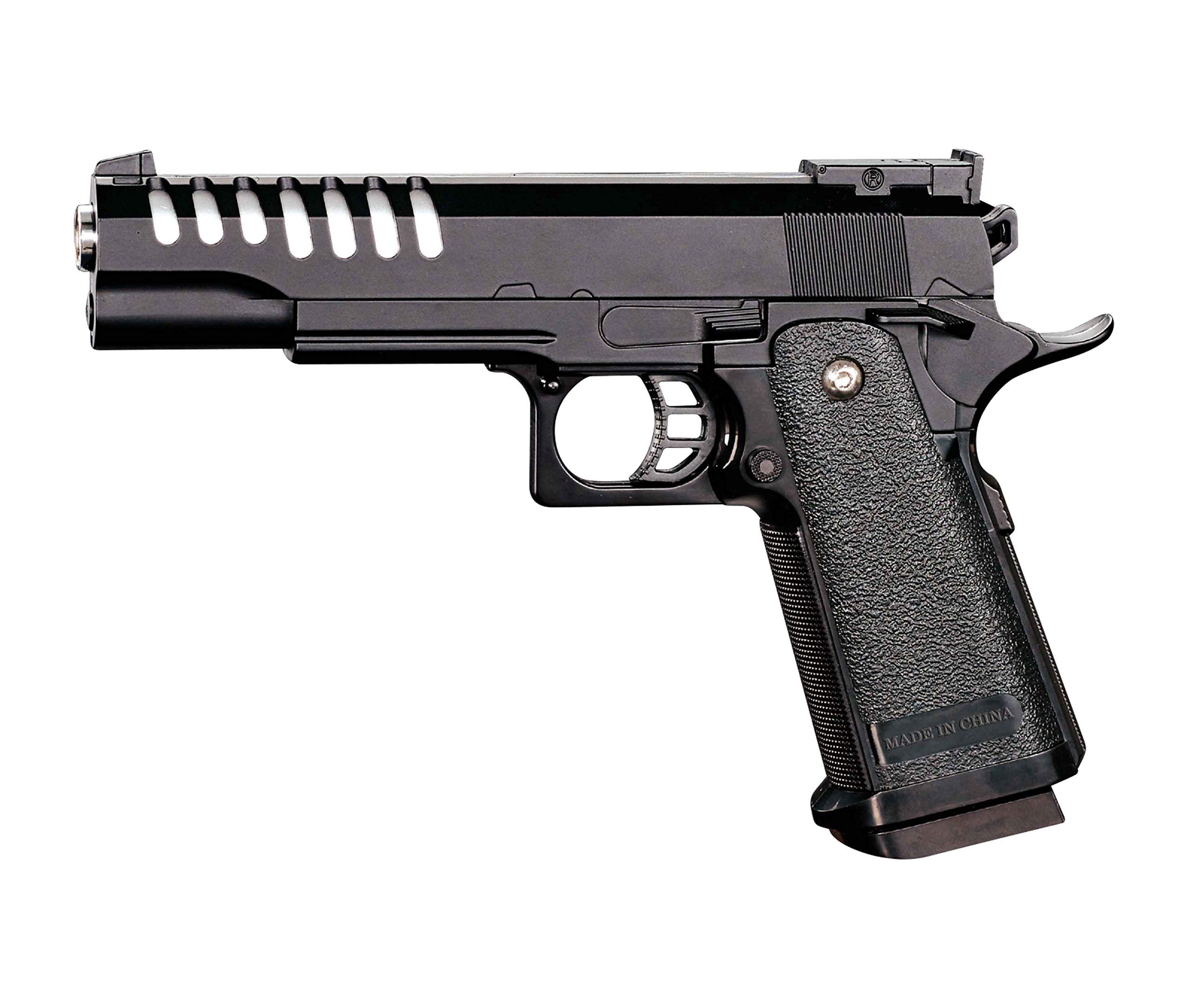 Rayline RV305 Softair Pistole Metall/ABS (Manuell Federdruck), Nachbau im Maßstab 1:1, Länge: 22cm, Gewicht: 350g, Kaliber: 6mm, Farbe: Schwarz - (unter 0,5 Joule - ab 14 Jahre)