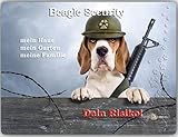 Merchandise for Fans Warnschild - Schild aus Aluminium Motiv: Beagle (01) - Größe: 30x40cm