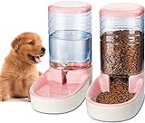 Edipets, Automatischer Futterspender Katze, Hunde, 2 Einheiten, 3.8L, Futter- und Wasserspender für Haustiere (Rosa)