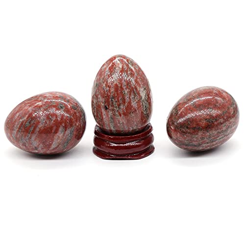 30X40mm Egg Shape Stone Natural Healing Crystal Kegel Massage Accessories Gemstone Reiki Home Decor,Sesame Red Stone,20 PCS