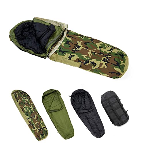 Army Military Modular Schlafsacksystem, mehrschichtig mit Biwakbezug für die ganze Saison, Woodland