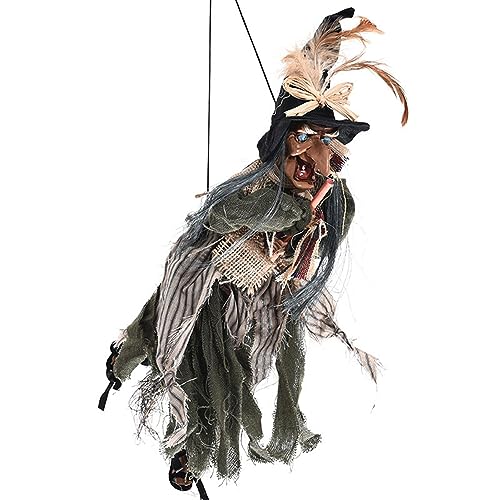 Behänge Hexe - Gruselige Stimme und Touch-Steuerung: Schreiende Hexen,Halloween-Hexen im Freien, sprachgesteuerte Halloween-Dekoration, Hexen-Halloween-Dekorationen im Freien Caits