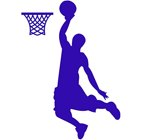 EmmiJules Wandtattoo Basketball-Spieler Basketballer - mit Namen möglich - Made in Germany - in verschiedenen Farben und Größen - Junge Sport Wandaufkleber Wandsticker (100cm x 75cm, blau)