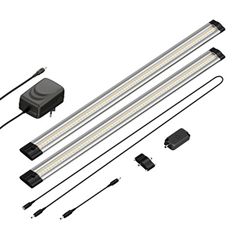 parlat LED Unterbau-Leuchte Siris, Touch-Dimmer, flach, je 50cm, 500lm, weiß, 2er Set