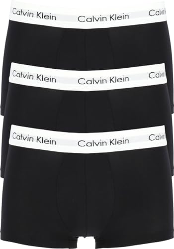 Calvin Klein Herren 3p Low Rise Trunk Boxershorts, Blau (Black/BlueShadow/CobaltWater DTM WB 4KU), Medium (Herstellergröße:M) (3erPack)