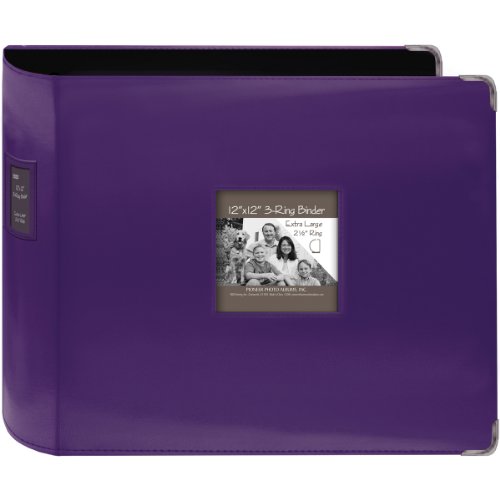 Pioneer 3-Ring Sewn Leatherette Album 12"X12"-Bright Purple