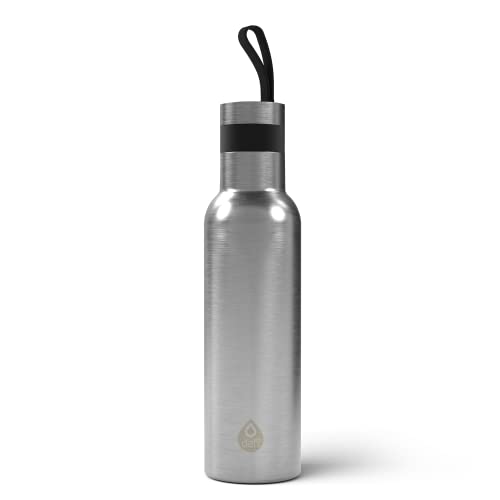 Dafi | EASY BOTTEGO Thermoflasche | Für Heiß- und Kaltgetränke | Hält die Temperatur bis zu 12 Stunden | Edelstahl | Nimmt keine Gerüche an | Auslaufsicher | BPA-frei | 490 ml | Grau