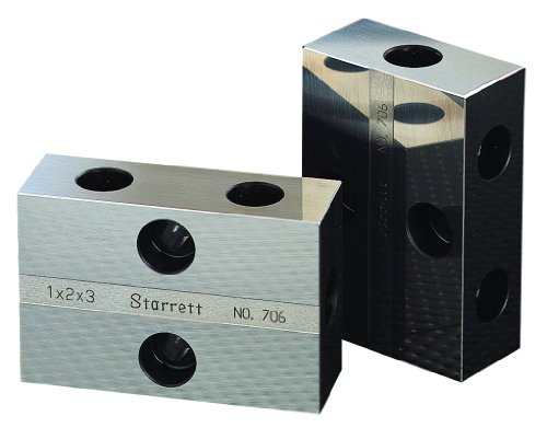 Starrett 706 MBZ gehärtetem Stahl Inspektion Millimeter zusammengehöriges Paar Blöcke, 25 mm Höhe, 50 mm breite, 75 mm Länge