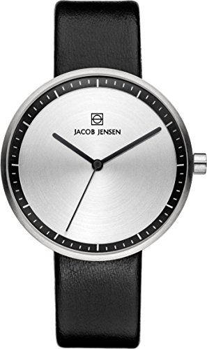 Jacob Jensen Damen Analog Quarz Uhr mit Leder Armband 32280