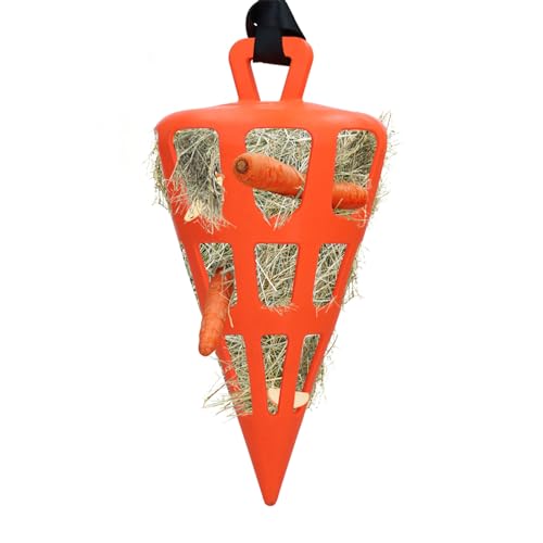 Holland Animal Care Excellent Hay Slowfeeder Fun and Flex - Heuball in Form Einer Karotte - Geeignet für Pferde - 22cm - Orange