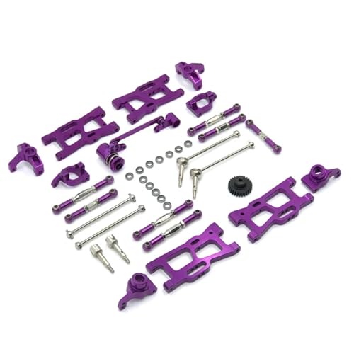 UNARAY Metall Upgrade Zubehör Kit Passend for WLToys144001 124016 124017 124018 124019 Fernbedienung Auto 1/12 1/14 RC Auto Teile (Size : Purple)