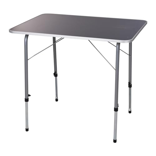 Mojawo XL Camping Klapptisch - Höhenverstellbare Tischfüße - Ultraleicht mit Aluminiumkante L80xB60xH50-70cm