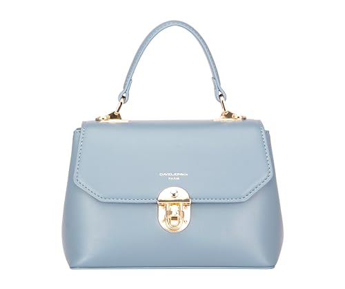 David Jones Paris – Mini-Handtasche für Damen – Mini-Handtasche – Kunstleder – Minihandtasche – elegant für Abend zum Ausgehen Mädchen Mode Trend Chic, blau